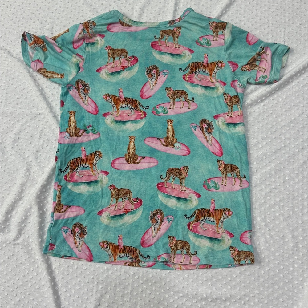 POSH PEANUT Surfing Tiger Pj Pajamas Top 8Y 8 - Picture 3 of 5